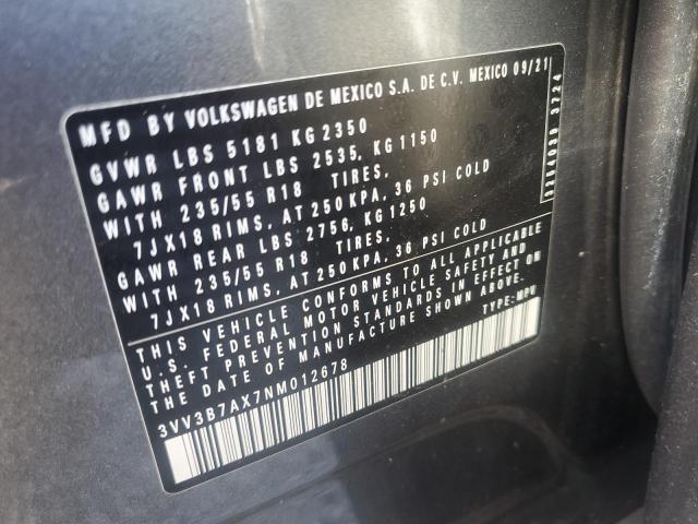 2022 VOLKSWAGEN TIGUAN SE - 3VV3B7AX7NM012678