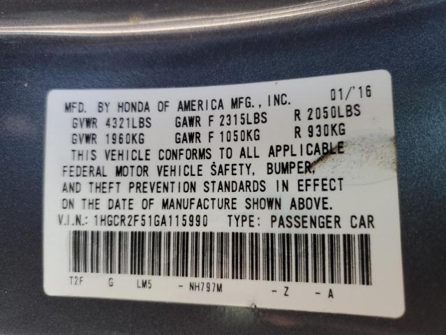 2016 HONDA ACCORD SPO - 1HGCR2F51GA115990