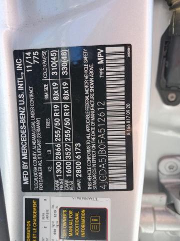 2015 MERCEDES-BENZ ML 350 - 4JGDA5JB0FA512612