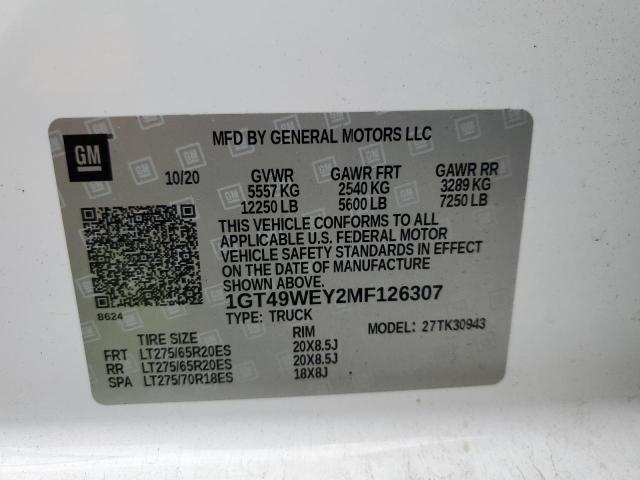 2021 GMC SIERRA K35 - 1GT49WEY2MF126307