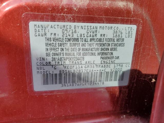 2019 NISSAN SENTRA NIS 3N1AB7AP6KY234478