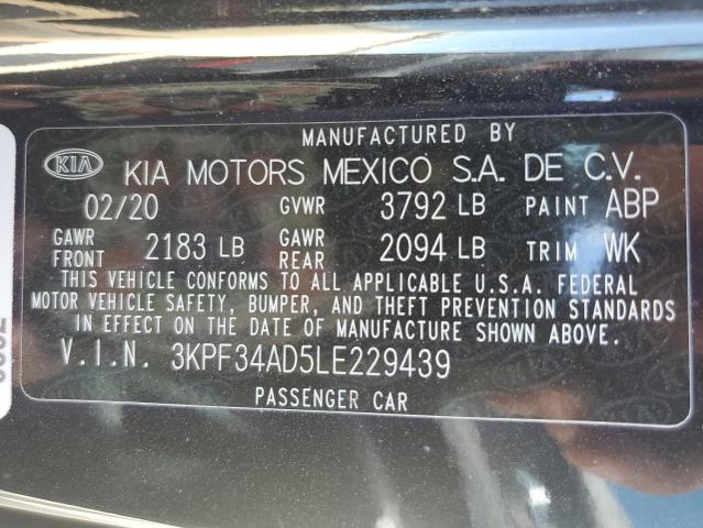 2020 KIA FORTE GT L - 3KPF34AD5LE229439