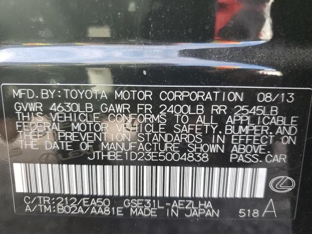 VIN JTHBE1D23E5004838 2014 LEXUS IS no.12