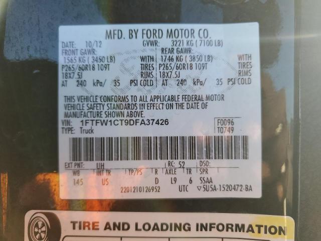 VIN 1FTFW1CT9DFA37426 2013 Ford F-150, Supercrew no.12