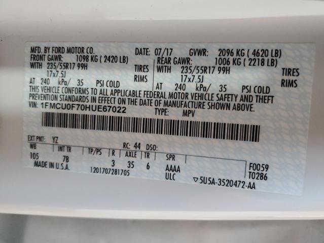 2017 FORD ESCAPE S - 1FMCU0F70HUE67022