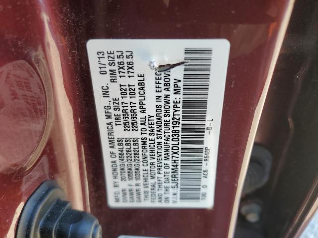 VIN 5J6RM4H7XDL038192 2013 Honda CR-V, Exl no.14