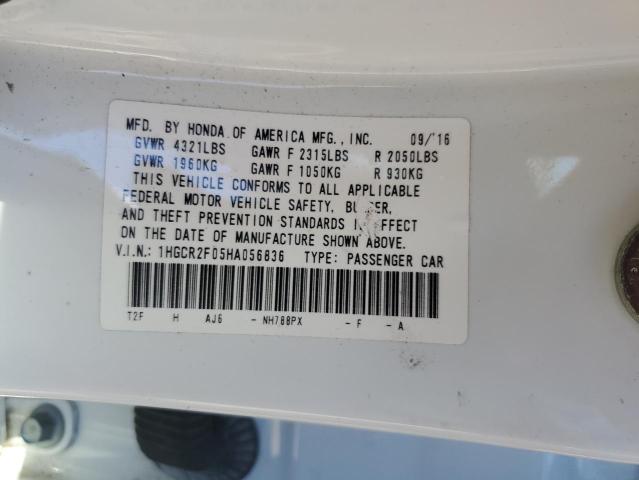 2017 HONDA ACCORD EX - 1HGCR2F05HA056836