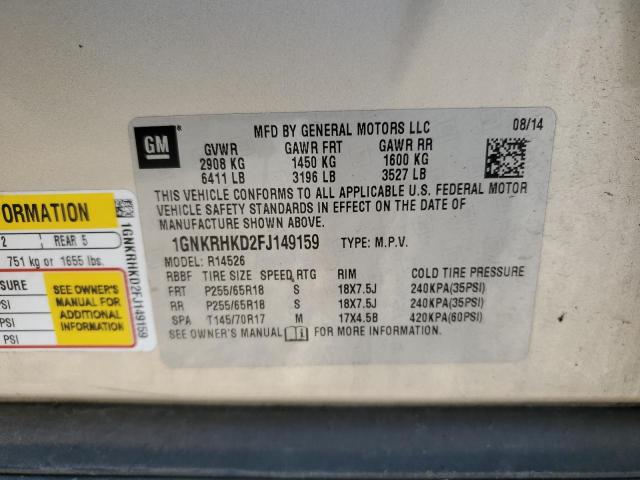 2015 CHEVROLET TRAVERSE L - 1GNKRHKD2FJ149159