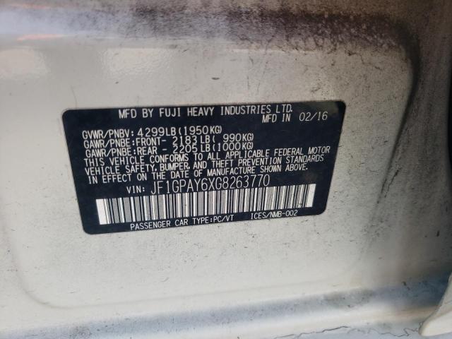 2016 SUBARU IMPREZA SP - JF1GPAY6XG8263770