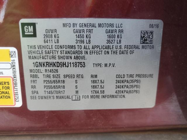 2017 CHEVROLET TRAVERSE L - 1GNKRHKD9HJ118753