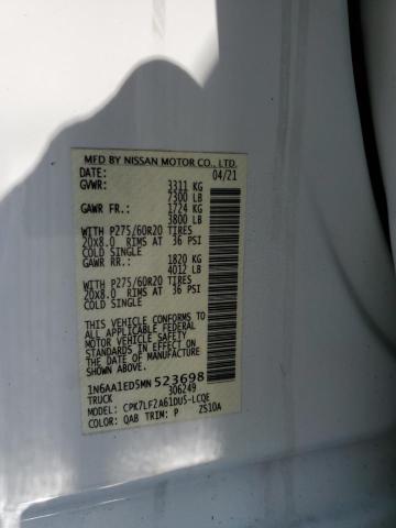 VIN 1N6AA1ED5MN523698 2021 Nissan Titan, SV no.13