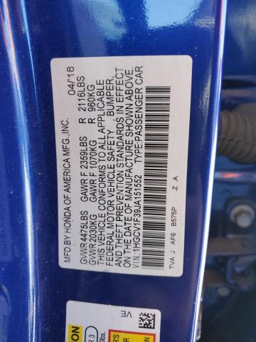 2018 HONDA ACCORD SPO - 1HGCV1F39JA151552