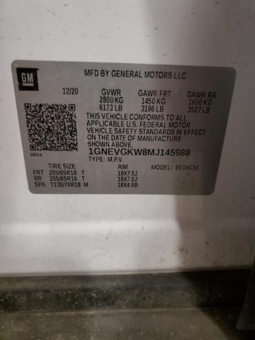 2021 CHEVROLET TRAVERSE L - 1GNEVGKW8MJ145988