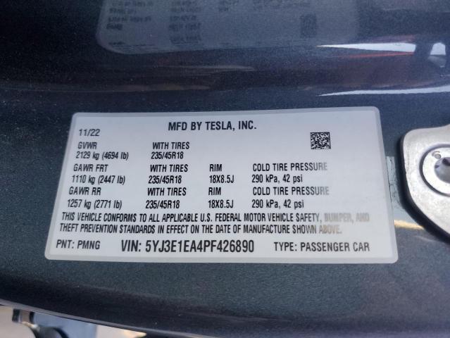 VIN 5YJ3E1EA4PF426890 2023 TESLA MODEL 3 no.12