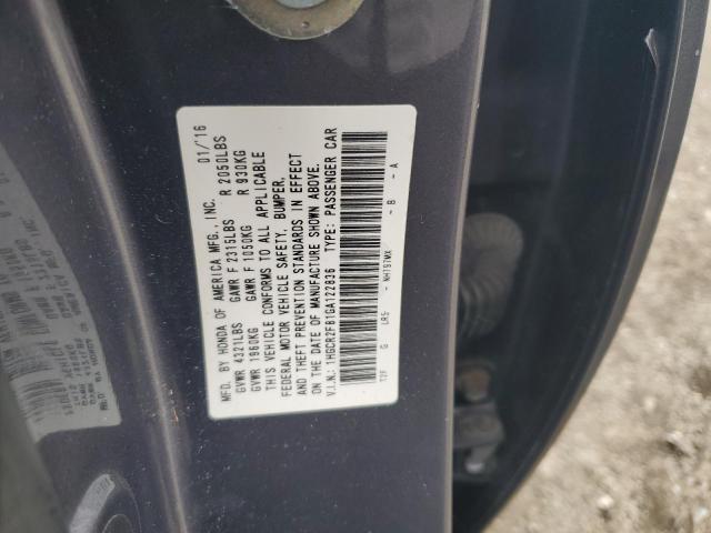 VIN 1HGCR2F81GA122836 2016 Honda Accord, Exl no.13