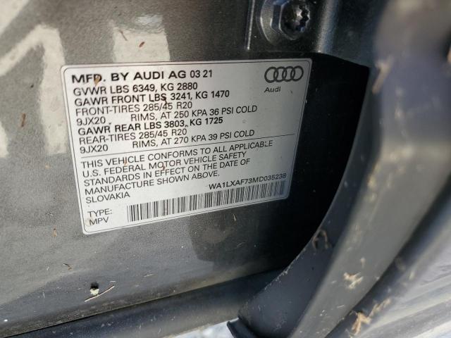 VIN WA1LXAF73MD035238 2021 Audi Q7, Premium Plus no.14