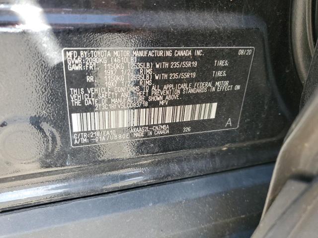 VIN 2T3C1RFV5LC083718 2020 TOYOTA RAV4 no.12