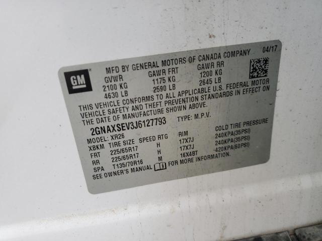 2018 CHEVROLET EQUINOX LT - 2GNAXSEV3J6127793
