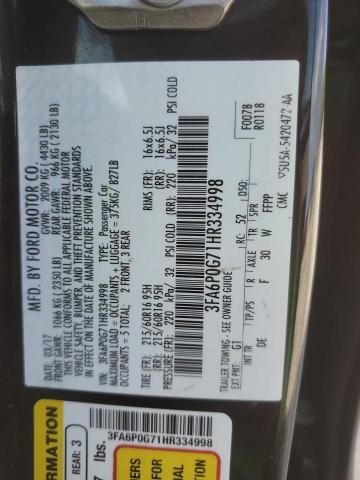 2017 FORD FUSION S - 3FA6P0G71HR334998