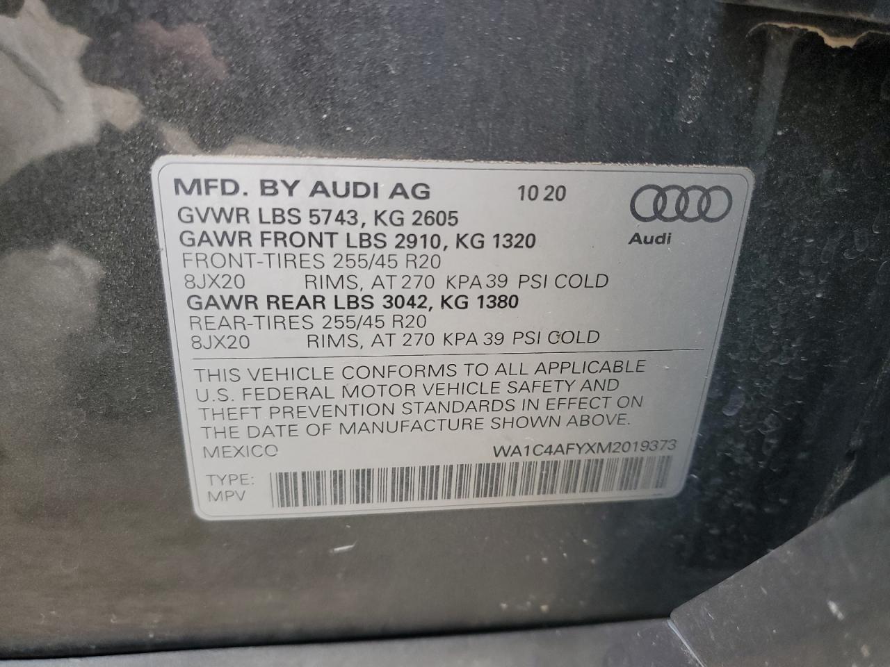 Lot #2947375001 2021 AUDI SQ5 PRESTI