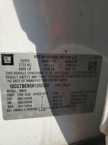 2017 CHEVROLET COLORADO - 1GCGTBEN6H1268384