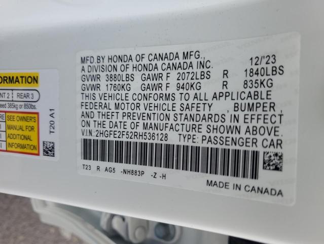 2024 HONDA CIVIC SPOR - 2HGFE2F52RH536128