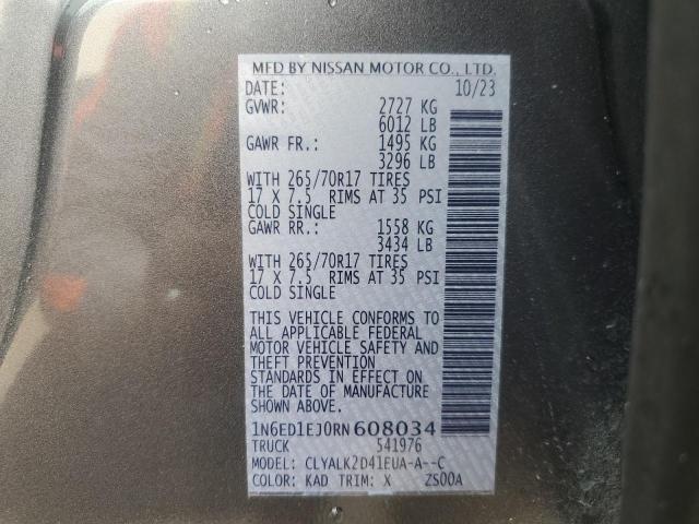 2024 NISSAN FRONTIER S 1N6ED1EJ0RN608034