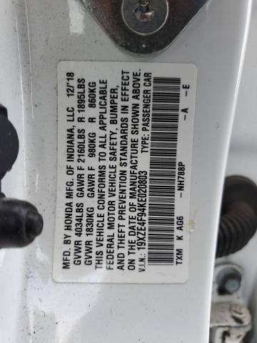 2019 HONDA INSIGHT TO 19XZE4F94KE020803
