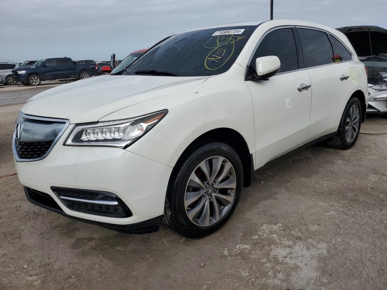 ACURA MDX TECHNO 2016 white  gas 5FRYD3H40GB019254 photo #1