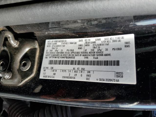 2019 FORD F150 SUPER - 1FTFW1E15KFB26032