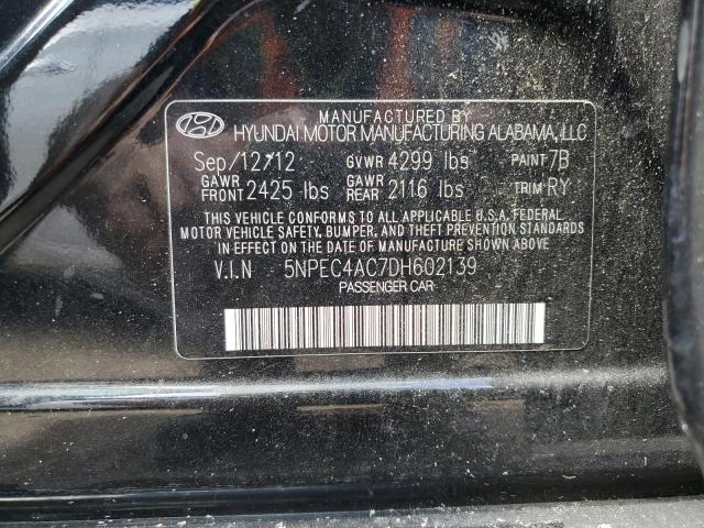 VIN 5NPEC4AC7DH602139 2013 Hyundai Sonata, SE no.12