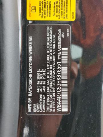 2017 BMW 430I - WBA4R7C53HK876551