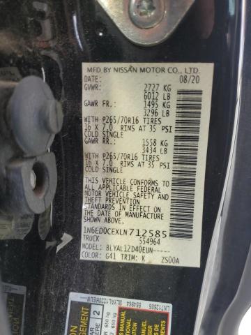 2020 NISSAN FRONTIER S - 1N6ED0CEXLN712585