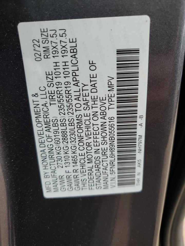 Lot #2940295134 2022 HONDA ODYSSEY TO