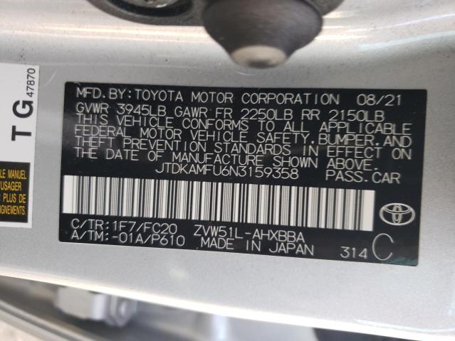 2022 TOYOTA PRIUS NIGH - JTDKAMFU6N3159358
