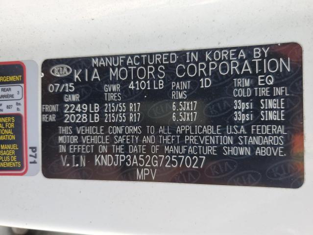 VIN KNDJP3A52G7257027 2016 KIA Soul, + no.12