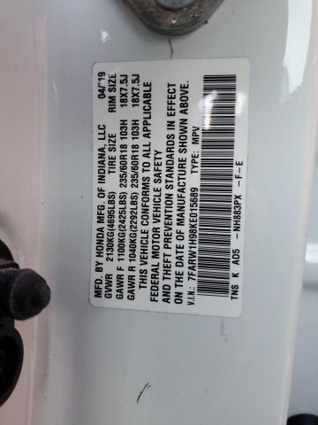 VIN 7FARW1H98KE015689 2019 Honda CR-V, Touring no.14