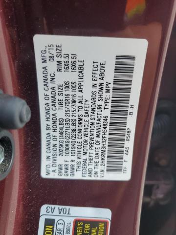 VIN 2HKRM3H32FH548346 2015 Honda CR-V, LX no.13