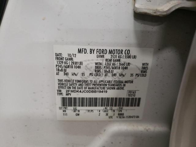 VIN 2FMDK4JC0DBB19419 2013 Ford Edge, Sel no.14