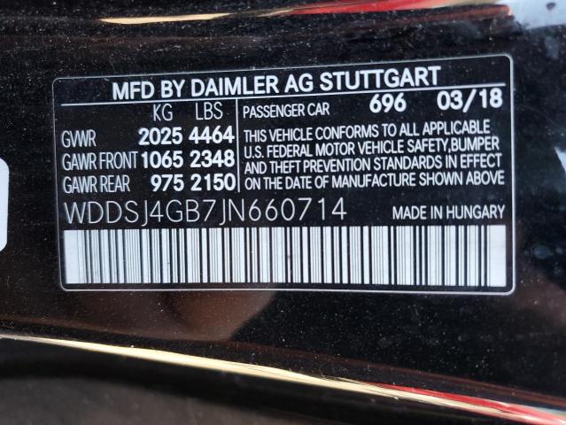 VIN WDDSJ4GB7JN660714 2018 Mercedes-Benz CLA-Class,... no.12