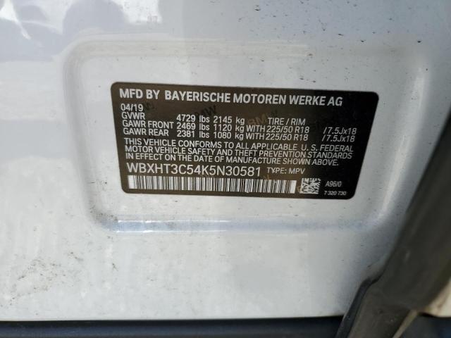 2019 BMW X1 XDRIVE2 - WBXHT3C54K5N30581