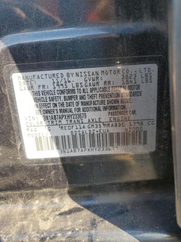 2017 NISSAN SENTRA S - 3N1AB7APXHY233679