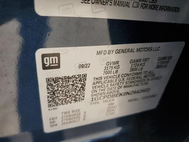 2022 CHEVROLET SILVERADO - 1GCPDBEK0NZ642603