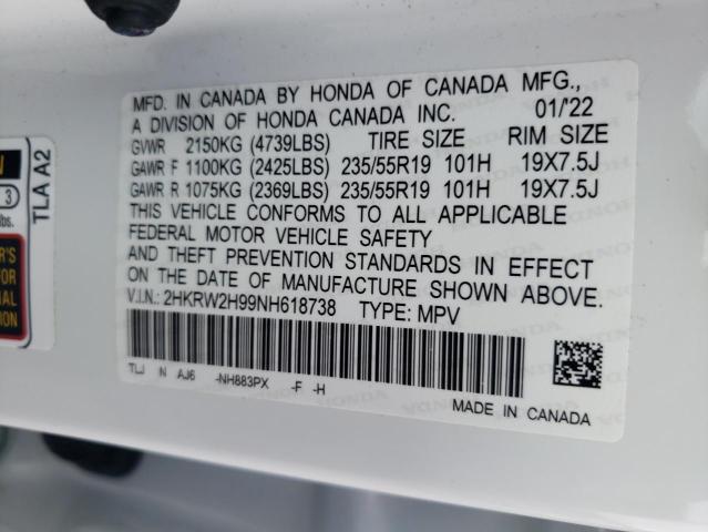 2022 HONDA CR-V TOURI - 2HKRW2H99NH618738