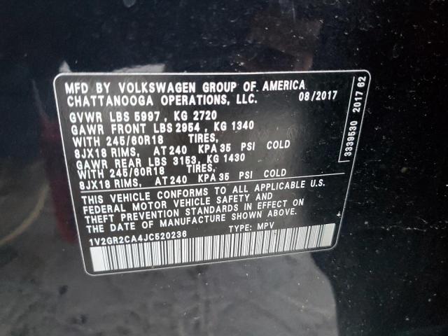 2018 VOLKSWAGEN ATLAS S 1V2GR2CA4JC520236
