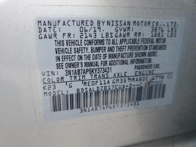 VIN 3N1AB7AP6KY373431 2019 NISSAN SENTRA no.12