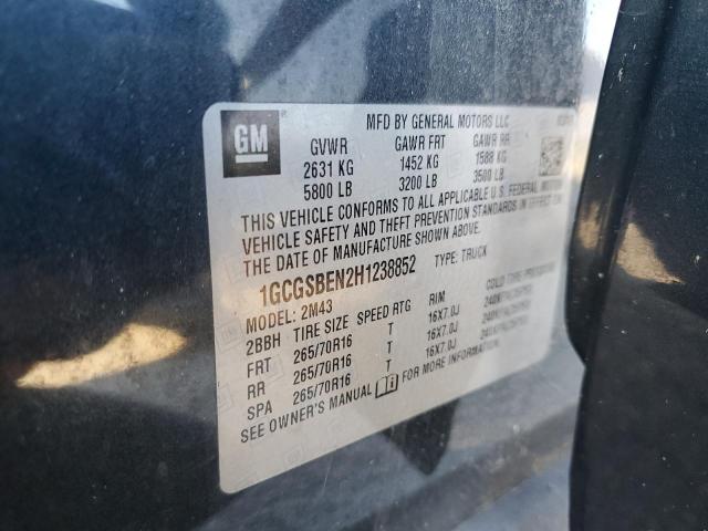 2017 CHEVROLET COLORADO - 1GCGSBEN2H1238852