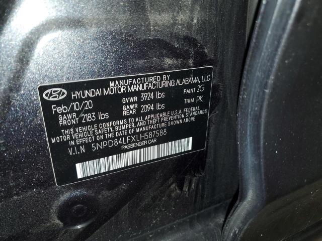 VIN 5NPD84LFXLH587588 2020 Hyundai Elantra, Sel no.12