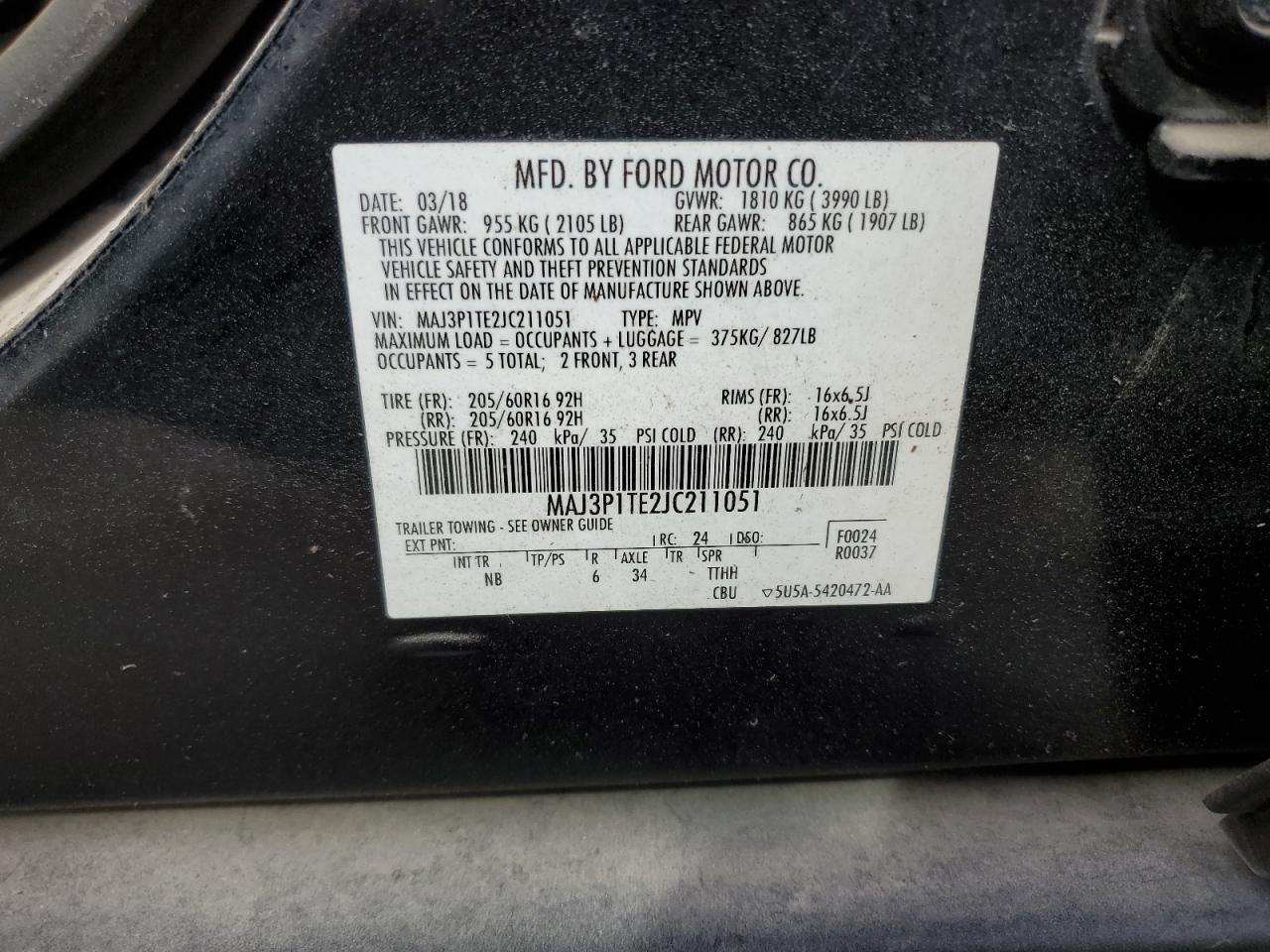 Lot #3024267979 2018 FORD ECOSPORT S