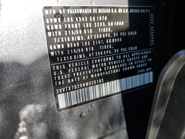 2022 VOLKSWAGEN TAOS SE - 3VVTX7B29NM025193